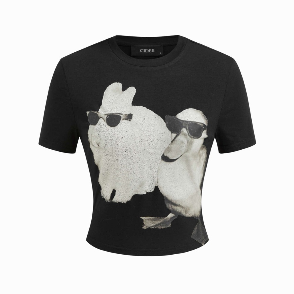 Cider Brand Duck & Rabbit Cropped Tee 🐇🦆